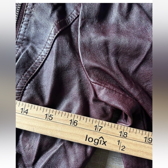 Blanc Noir Women’s M Moto Jacket Vegan Faux Leather Full Zip Pockets Purple NEW - Picture 12 of 15